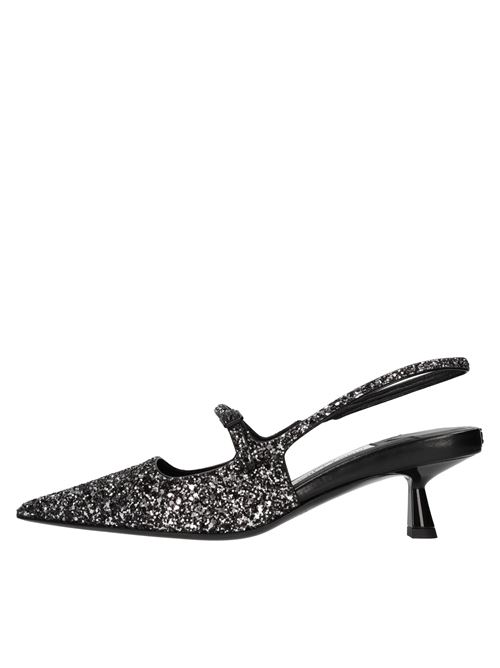 Décolleté slingback in pelle e glitter JIMMY CHOO | DIDI 45 CGT 242NERO-ARGENTO